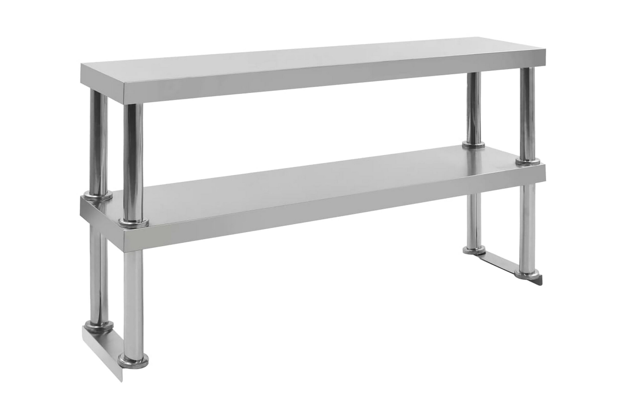 Keittiön työtason hylly 2 tasoa 120x30x65cm teräs -
