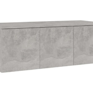 TV-taso betoninharmaa 80x34x30 cm lastulevy -