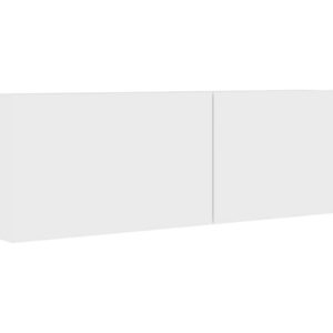 TV-taso valkoinen 100x30x30 cm lastulevy -