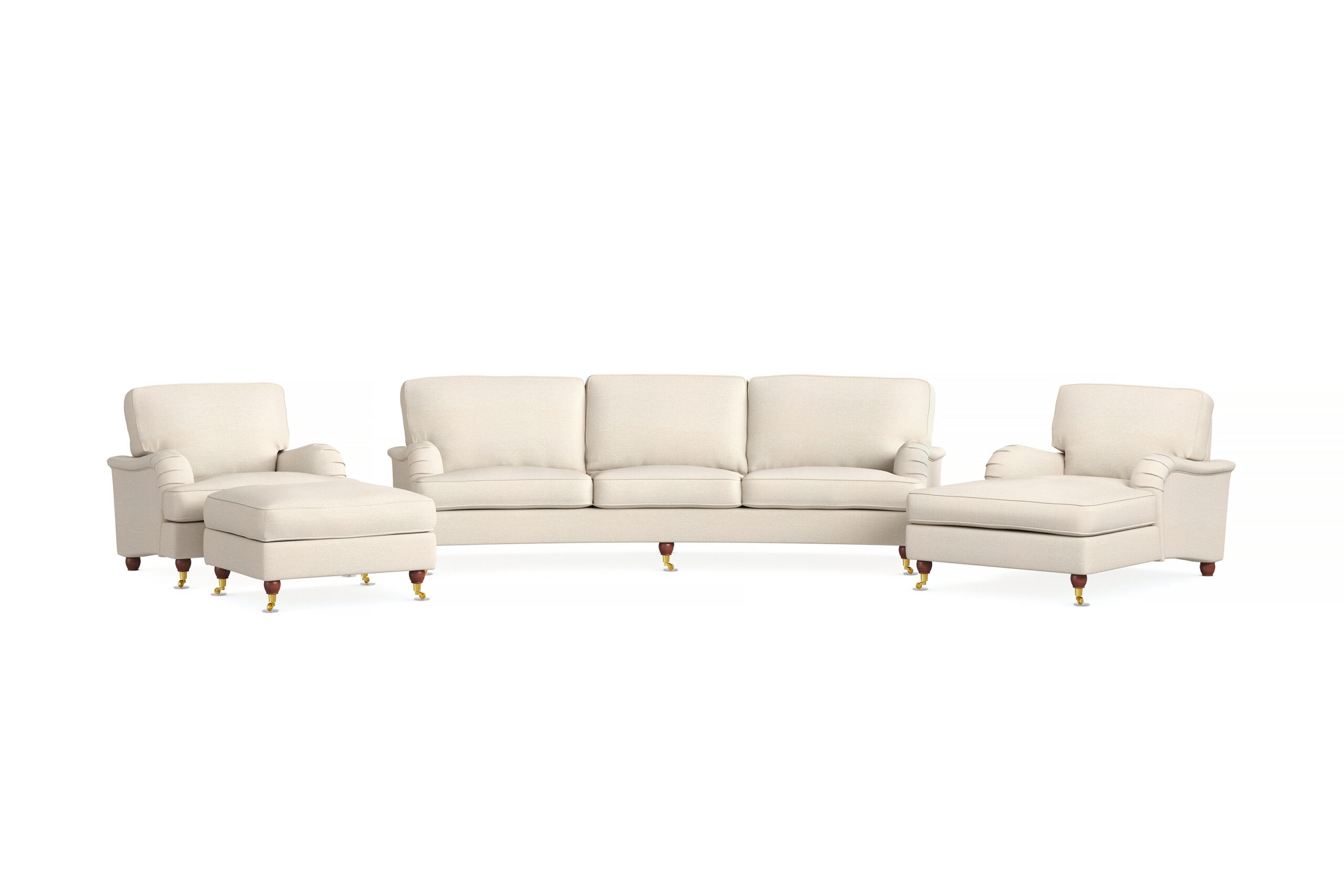 Sohvaryhmä Oxford Lyx 4:n ist Kaareva + 2 tuolia + Rahi - Beige