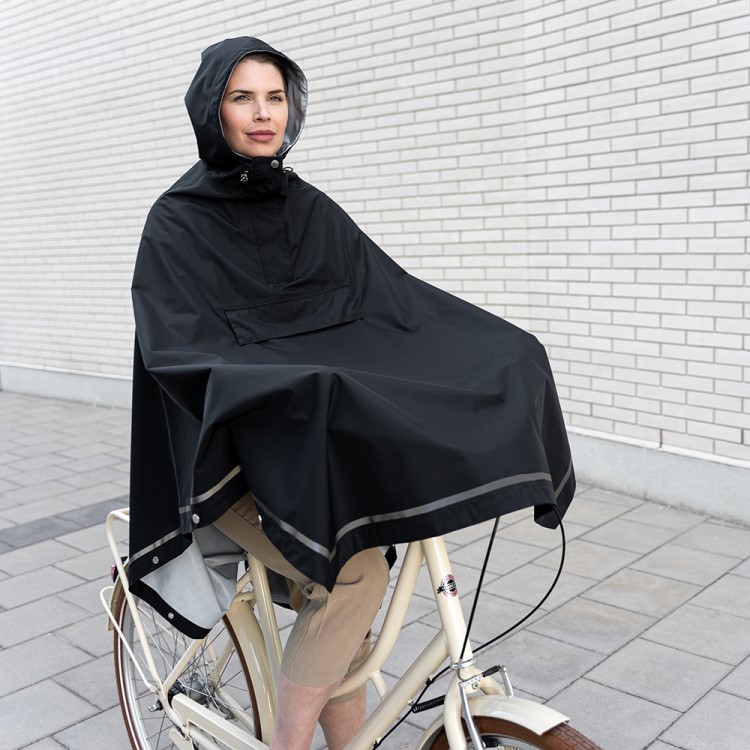Pyöräilyponcho, S/M musta