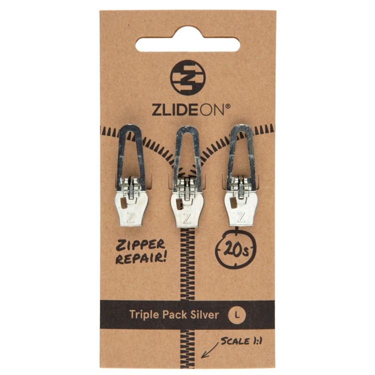 Zlideon Multipack, 3 kpl Hopea Metalli/Muovi/Kapea