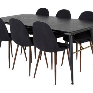 Ruokailuryhmä Deniall Jatkettava 180 cm 6 Yegua tuolia - Musta/Ruskea