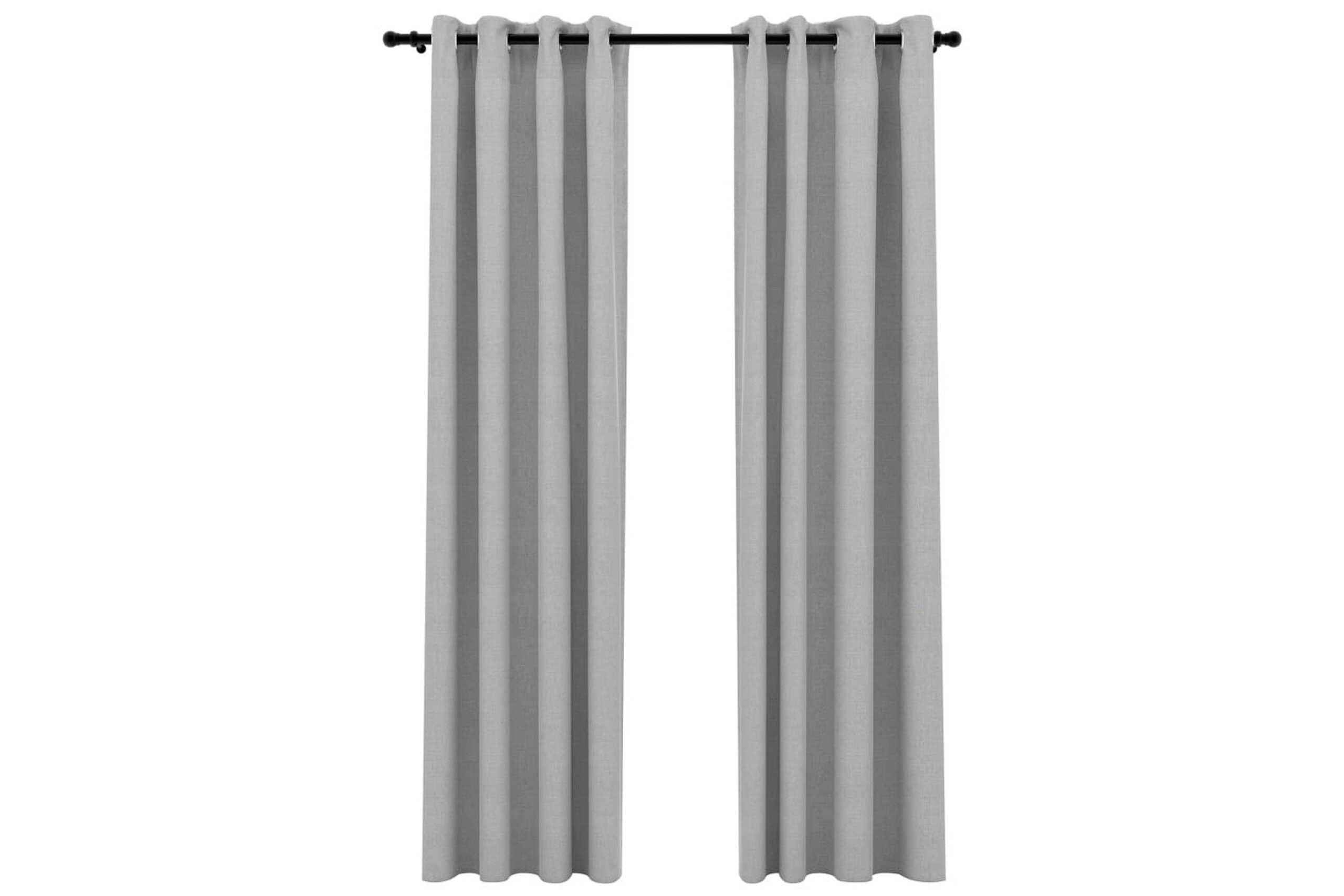 Pellavamaiset pimennysverhot renkailla 2kpl harmaa 140x225cm -