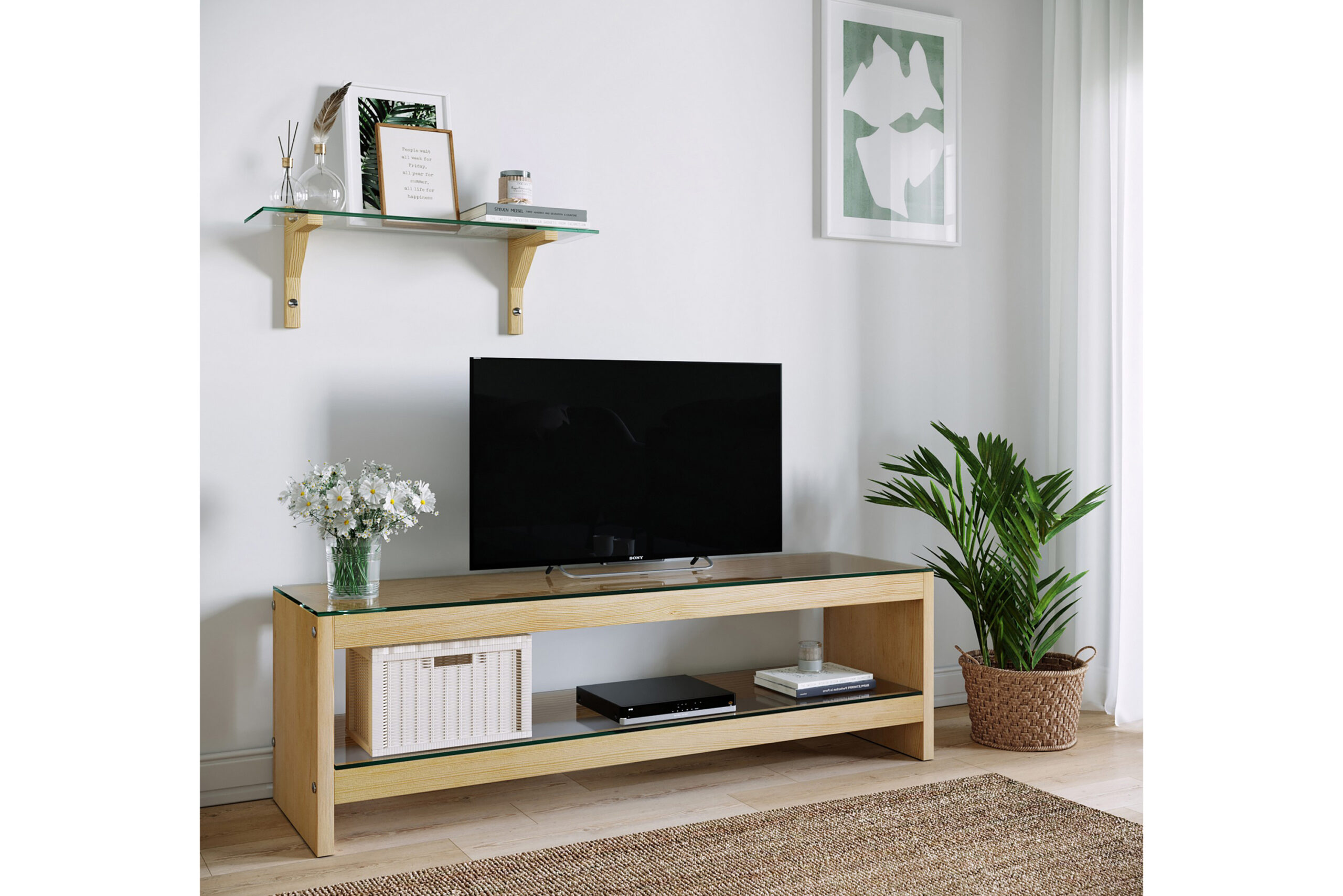 TV-kalustepaketti Grinstad 140 cm - Ruskea