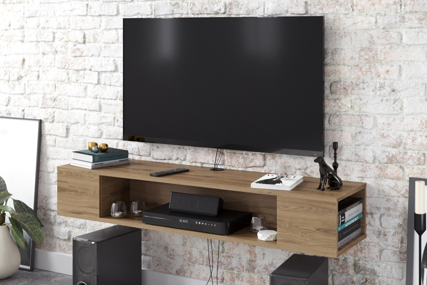 TV-taso Vevelhult 135 cm - Ruskea