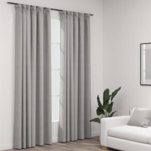 Pellavamaiset pimennysverhot koukuilla 2kpl harmaa 140x225cm -