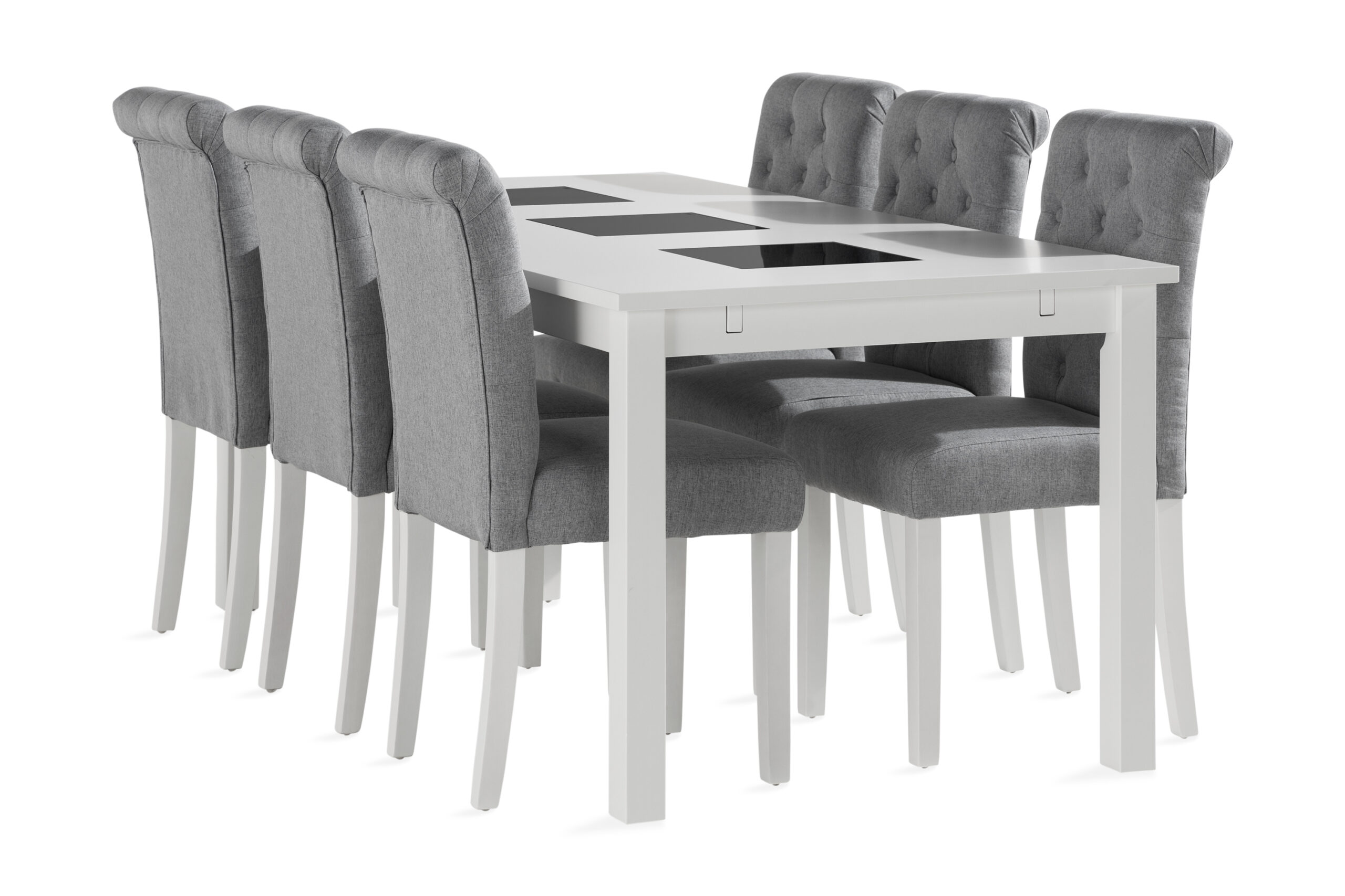 Ruokailuryhmä Octavia 180 cm Jatkettava 6 Svanberga Tuolia - Valkoinen