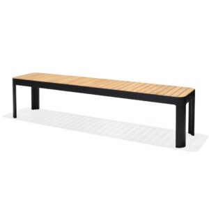 Ruokailuryhmä Portals 209 cm + 5 tuolia + penkki - Musta/Puu