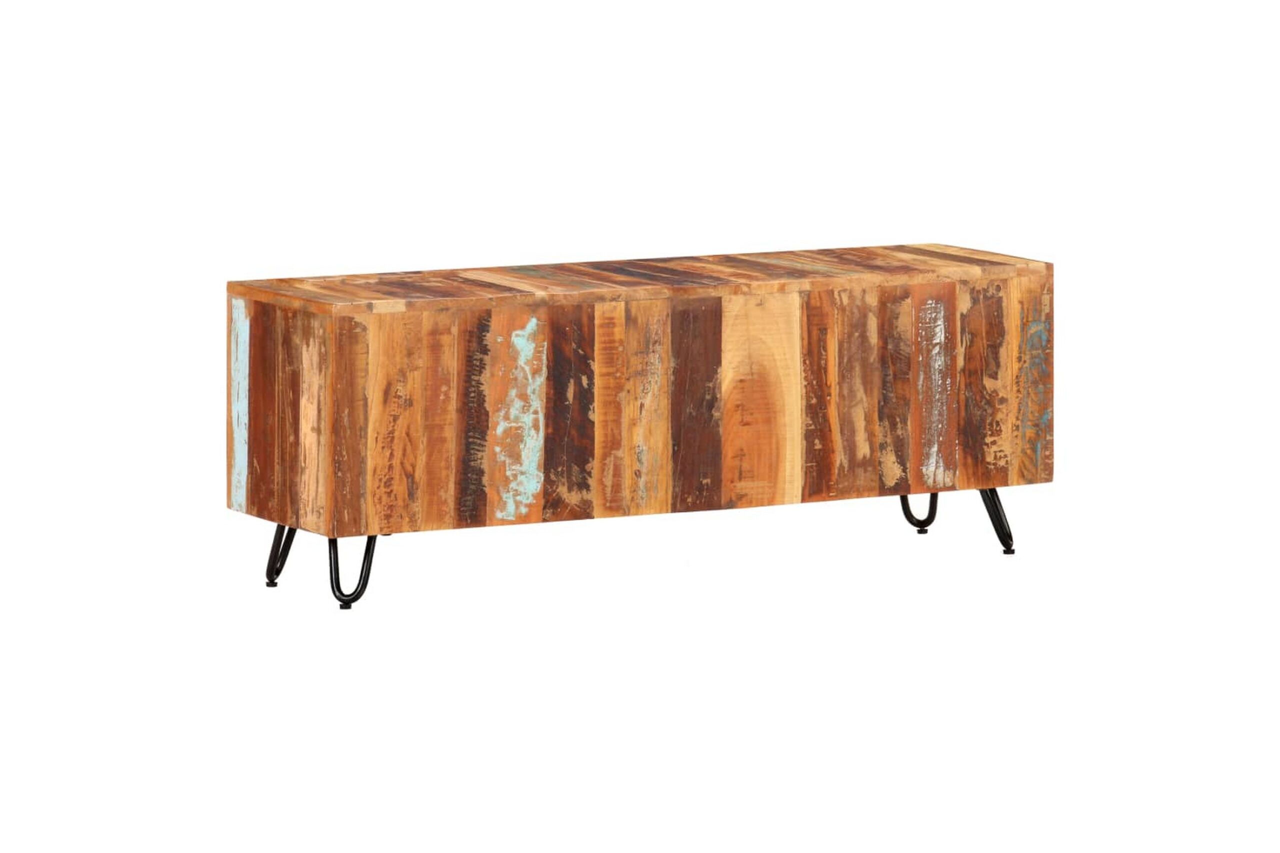 TV-taso 110x30x40 cm kierrätetty täyspuu - Monivärinen
