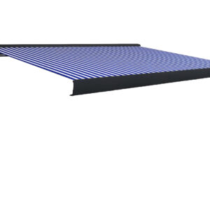 Manuaalinen kasettimarkiisi 400x300 cm sininen ja valkoinen -