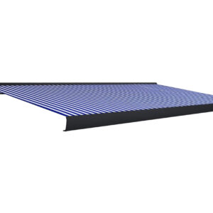 Moottoroitu kasettimarkiisi 500x300 cm sininen ja valkoinen -