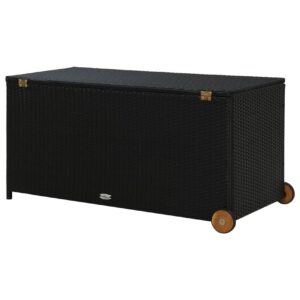 Puutarhan säilytyslaatikko musta 130x65x115 cm polyrottinki - Musta