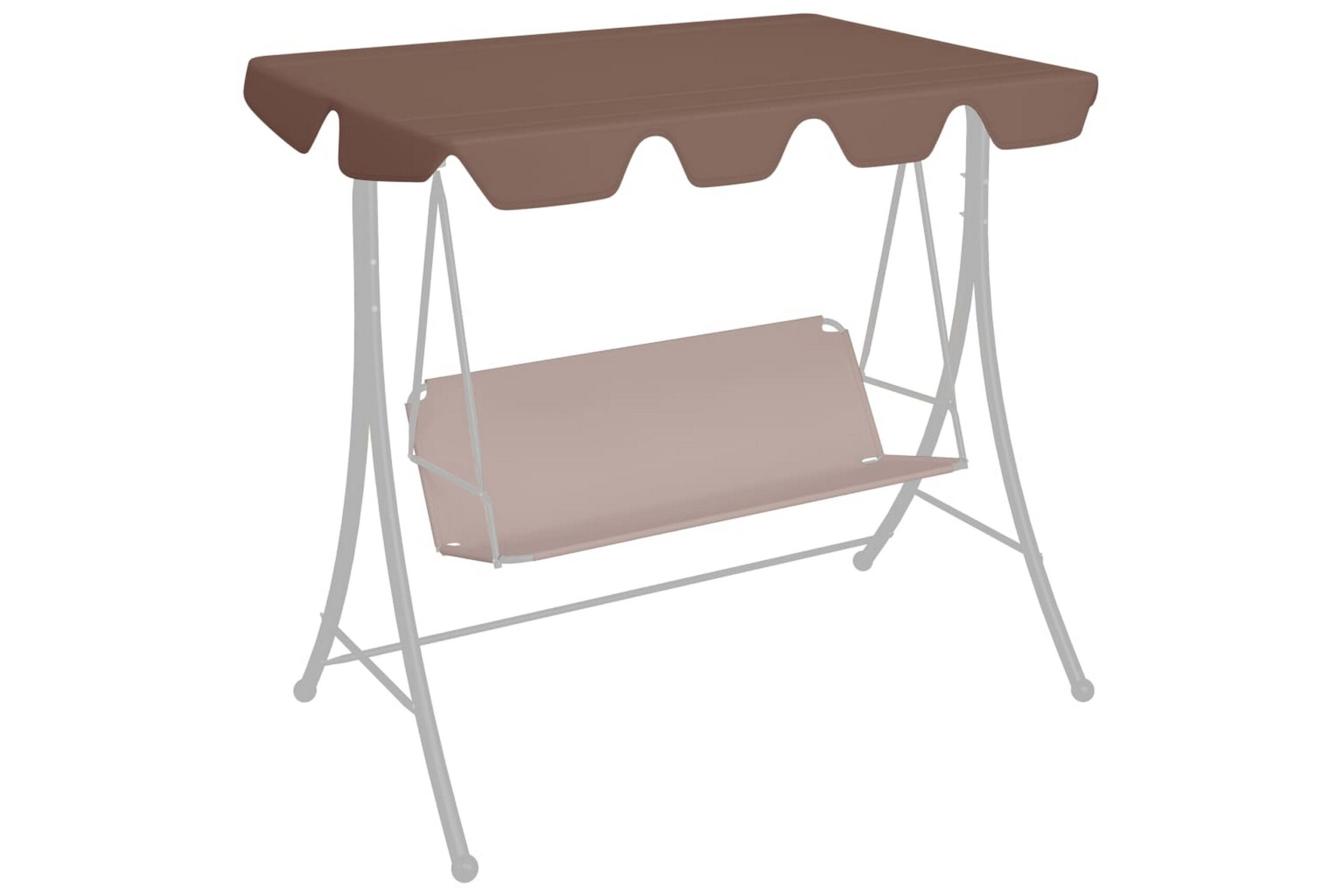 Vaihtokatos puutarhakeinuun ruskea 226x186 cm 270 g/m² - Ruskea