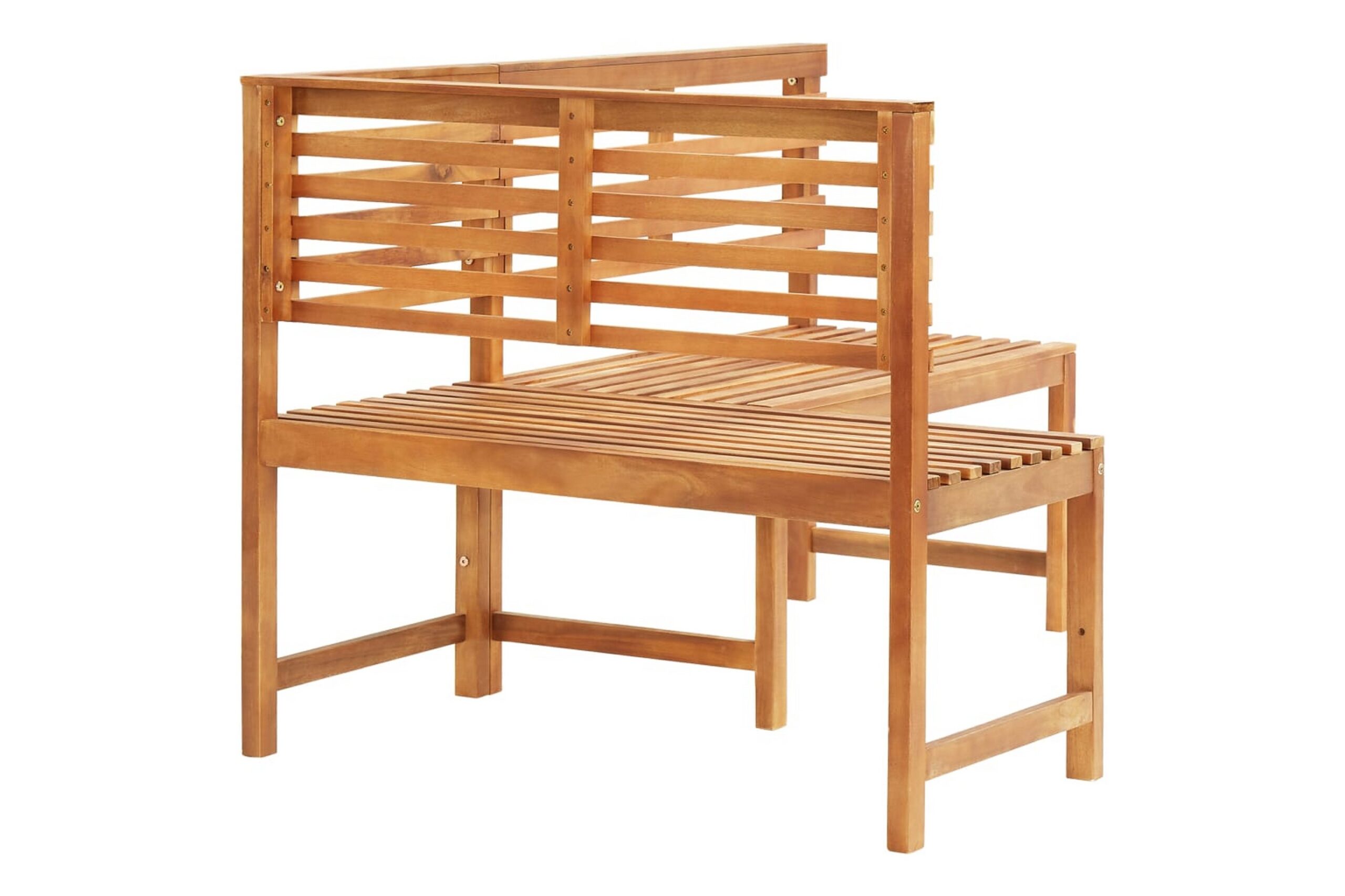 Kulmapenkki 140 cm akaasiapuu - Ruskea