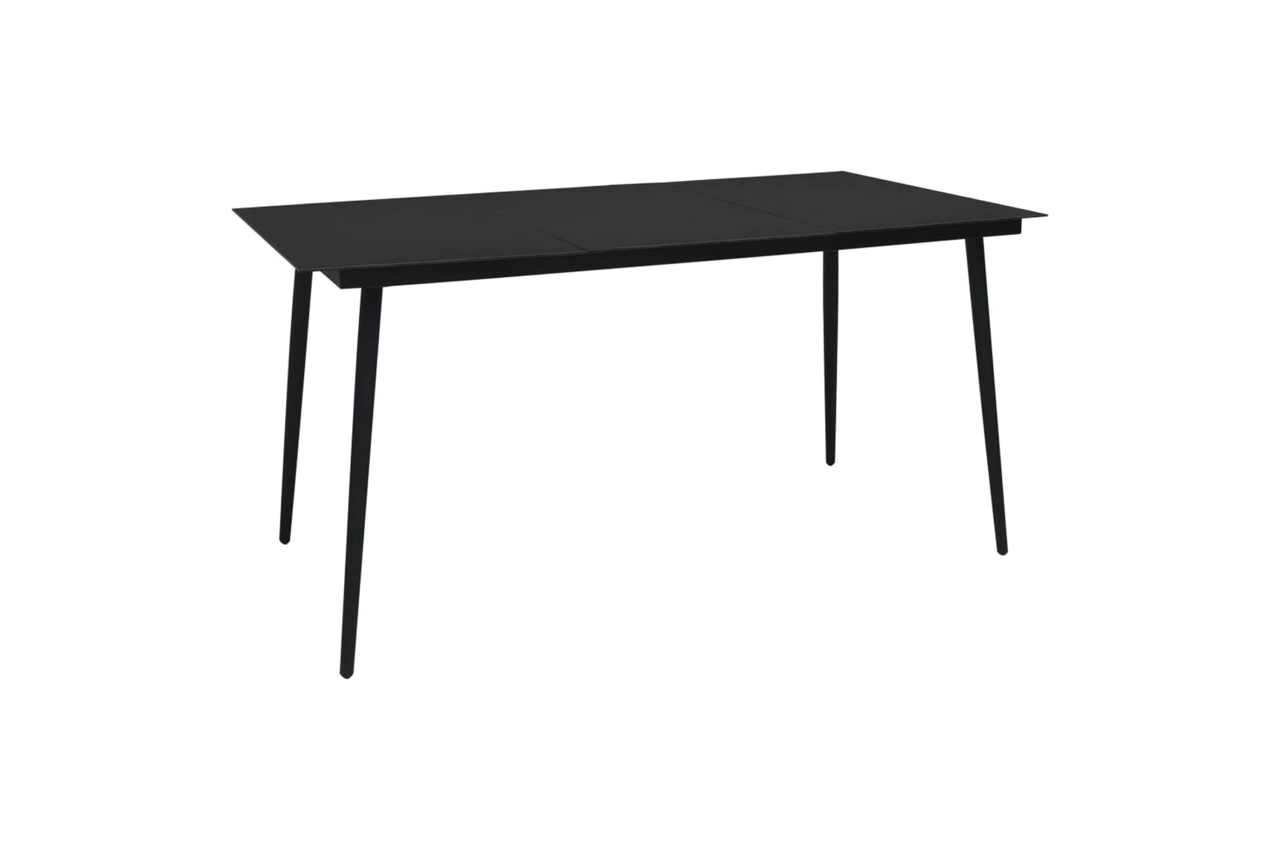 Puutarhan ruokapöytä musta 150x80x74 cm teräs ja lasi - Musta