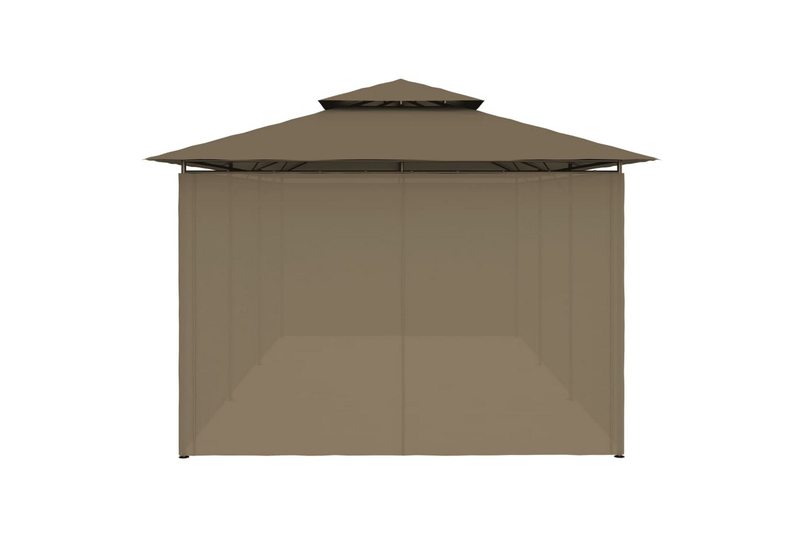 Huvimaja verhoilla 600x298x270 cm ruskeanharmaa 180 g/m² - Taupe