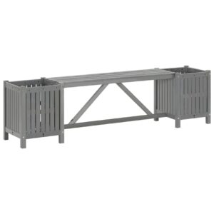 Puutarhapenkki 2 kukkalaatikolla 150 cm - Harmaa
