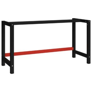 Työpöydän runko metalli 150x57x79 cm musta ja punainen - Musta
