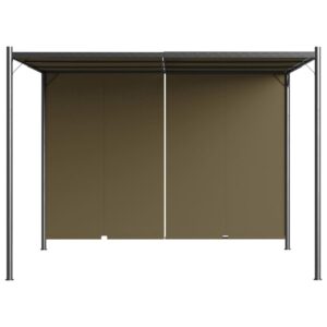 Pergola sisäänvedettävä katto 3x3 m ruskeanharmaa 180 g/m² - Taupe