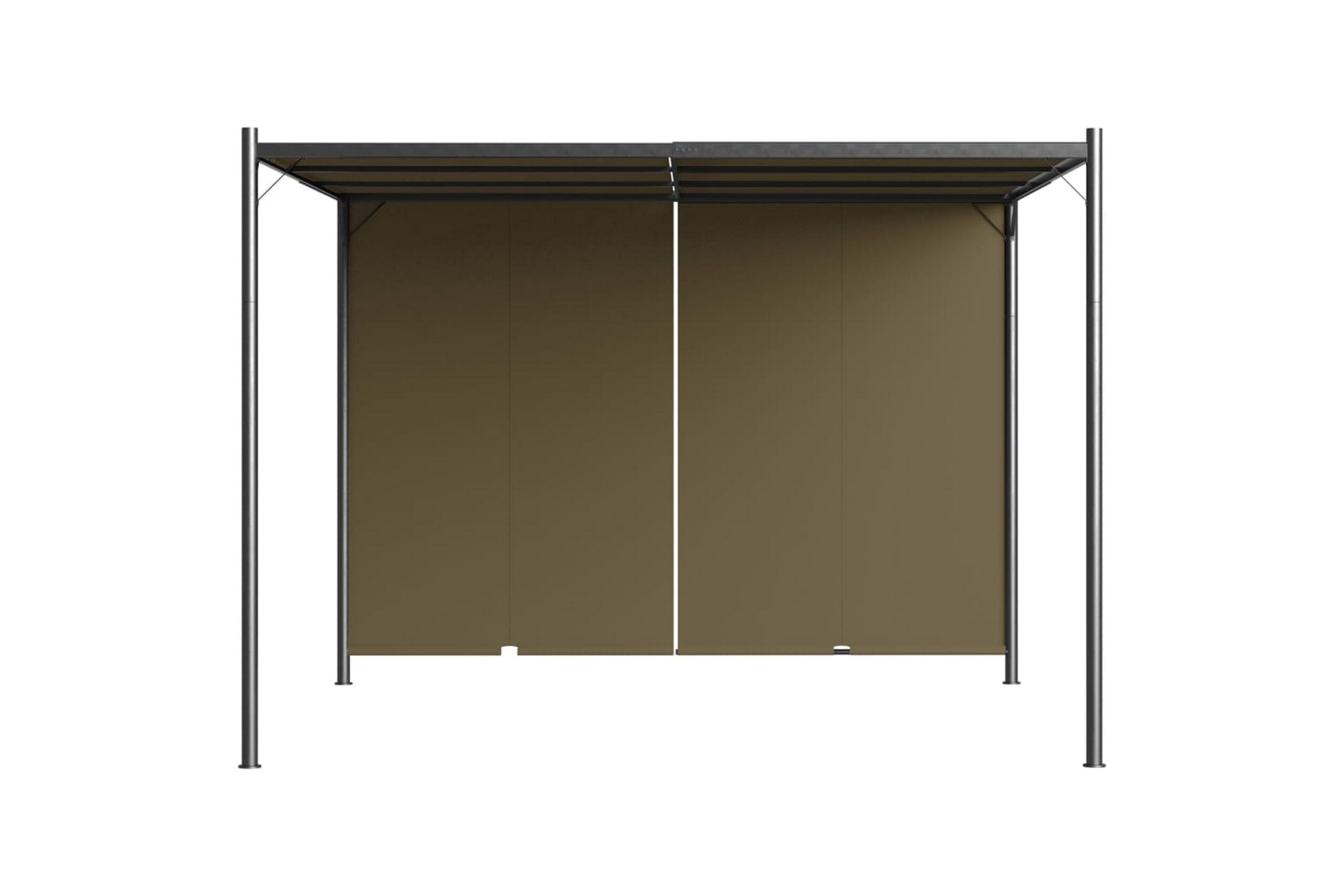 Pergola sisäänvedettävä katto 3x3 m ruskeanharmaa 180 g/m² - Taupe