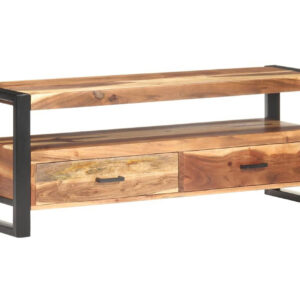 TV-taso 120x35x45 cm täysi puu seesamviimeistelyllä - Ruskea