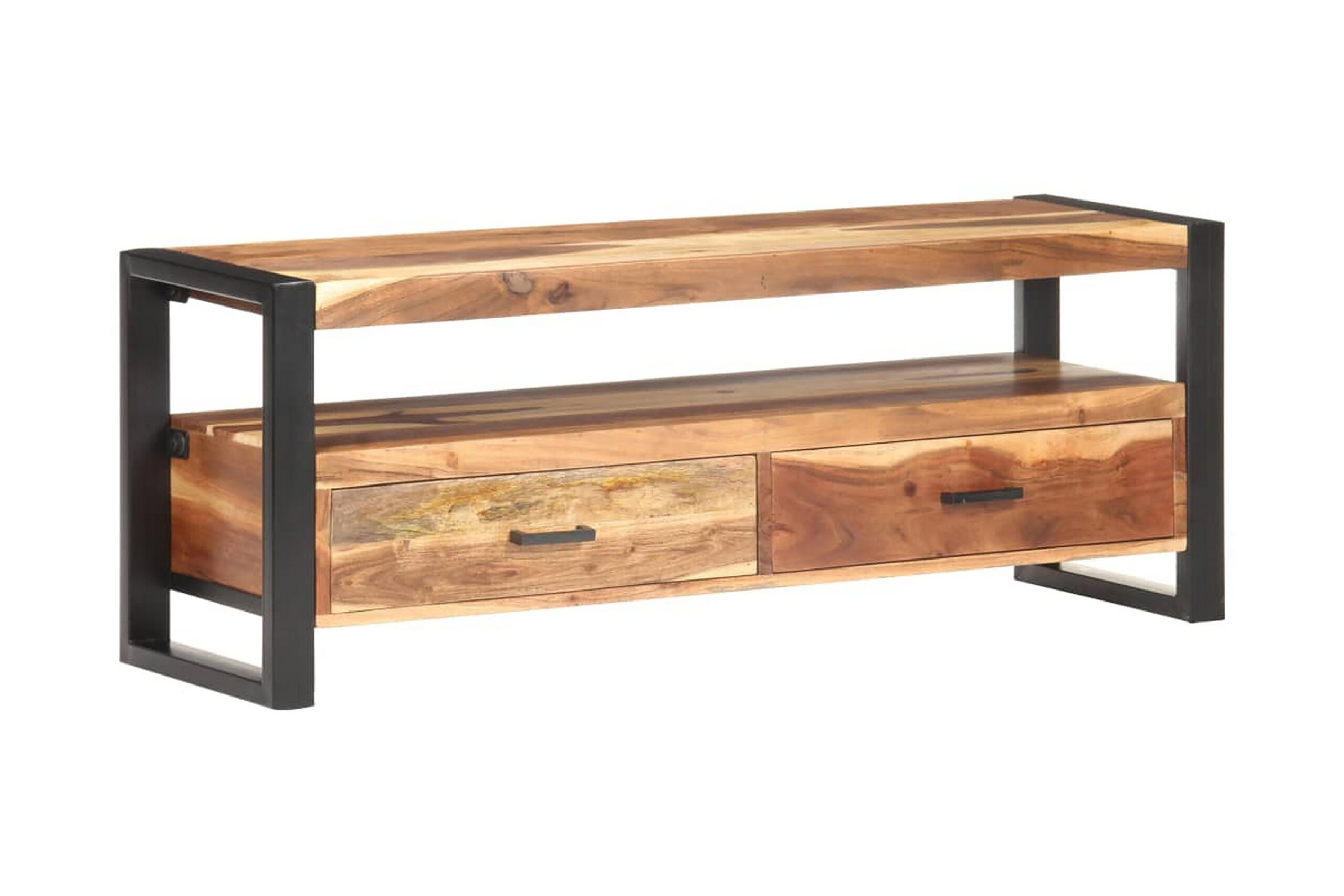 TV-taso 120x35x45 cm täysi puu seesamviimeistelyllä - Ruskea