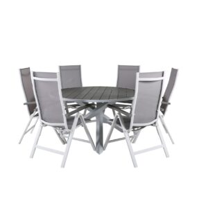 Ruokailuryhmä Parma Pyöreä 140 cm 6 Albany tuolia - Musta