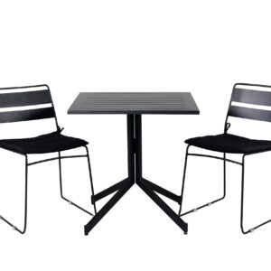 Ruokailuryhmä Way 70 cm 2 Lina tuolia - Musta