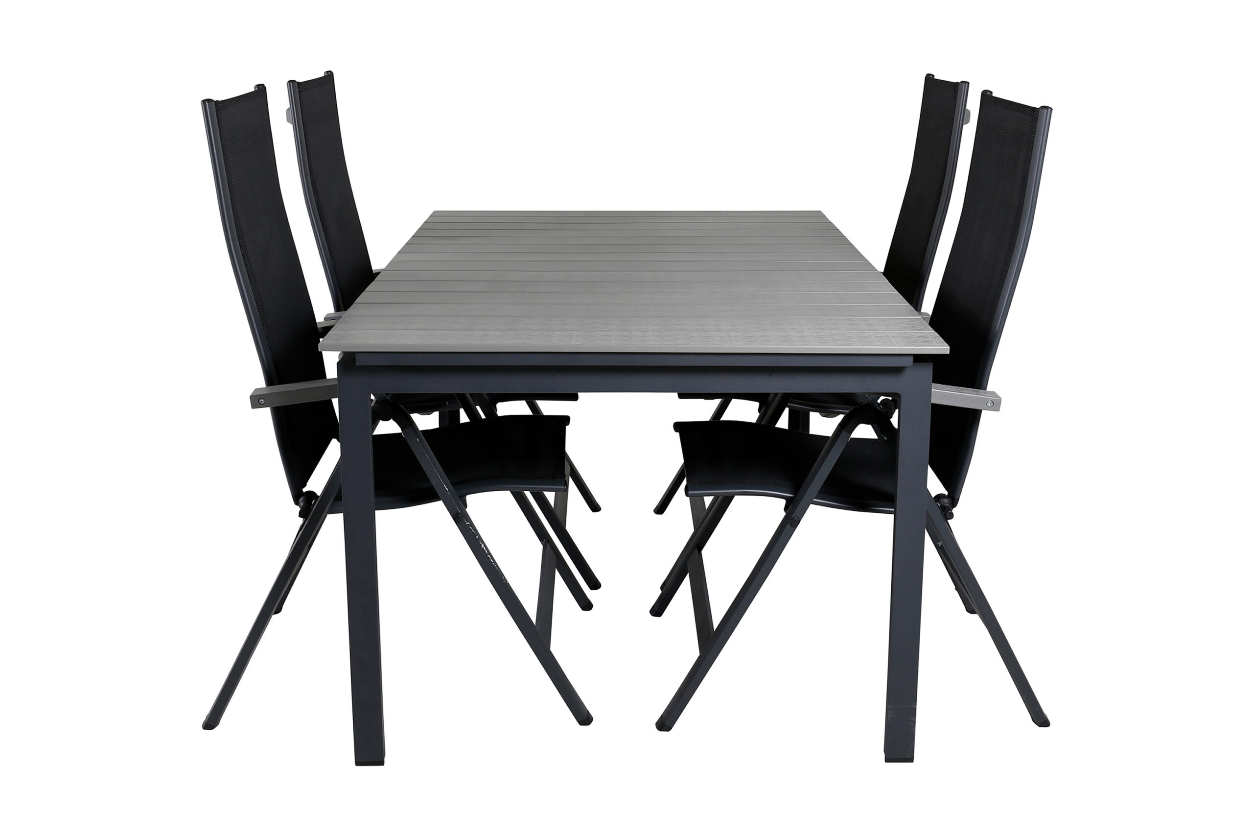 Ruokailuryhmä Levels Jatk 160 cm 4 Albany tuolia - Ruskea/Valkoinen