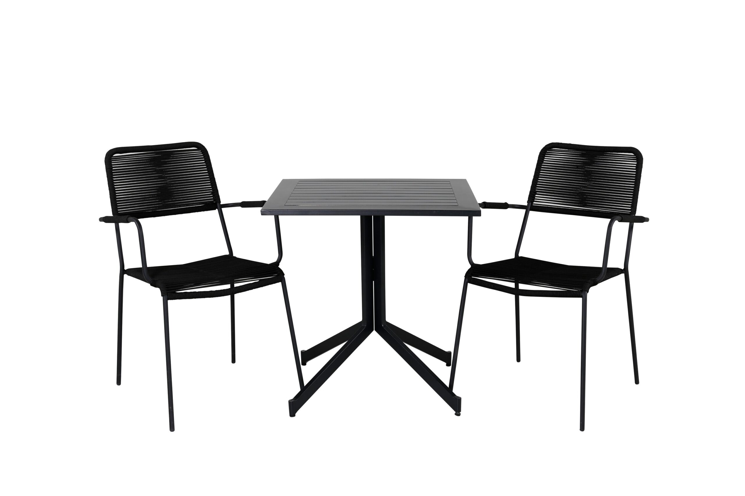 Parvekeryhmä Way 70 cm 2 Lindos tuolia - Musta/Ruskea