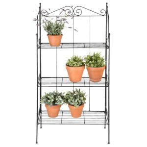 Esschert Design Etagere 3-tasoinen hylly L - Musta