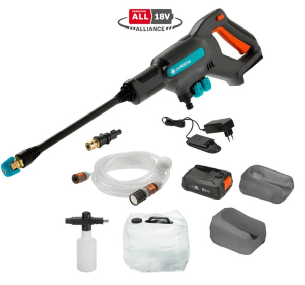 Gardena AquaClean Premium 24 / 18V -akkupainepesuri (sis. akun)