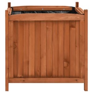 Korotetut kukkalaatikot 2 kpl 50x50x50 cm kuusi - Ruskea