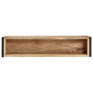 Kukkalaatikko 90x20x68 cm karkea mangopuu - Ruskea