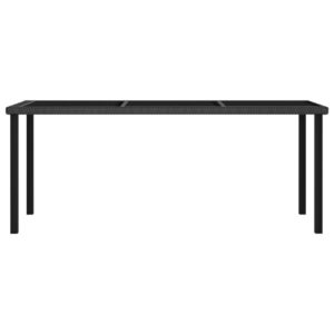 Puutarhan ruokapöytä musta 180x70x73 cm polyrottinki -