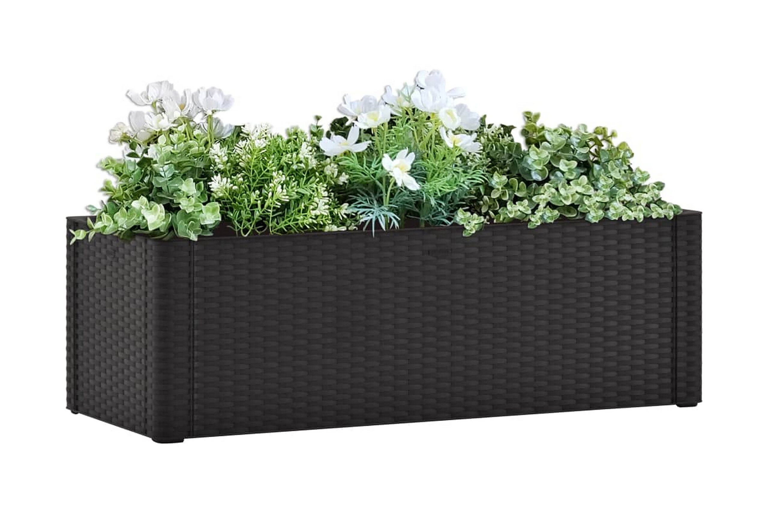 Kukkalaatikko itsekastelujärjestelmällä 100x43x33cm Antrasii - Antrasiitti