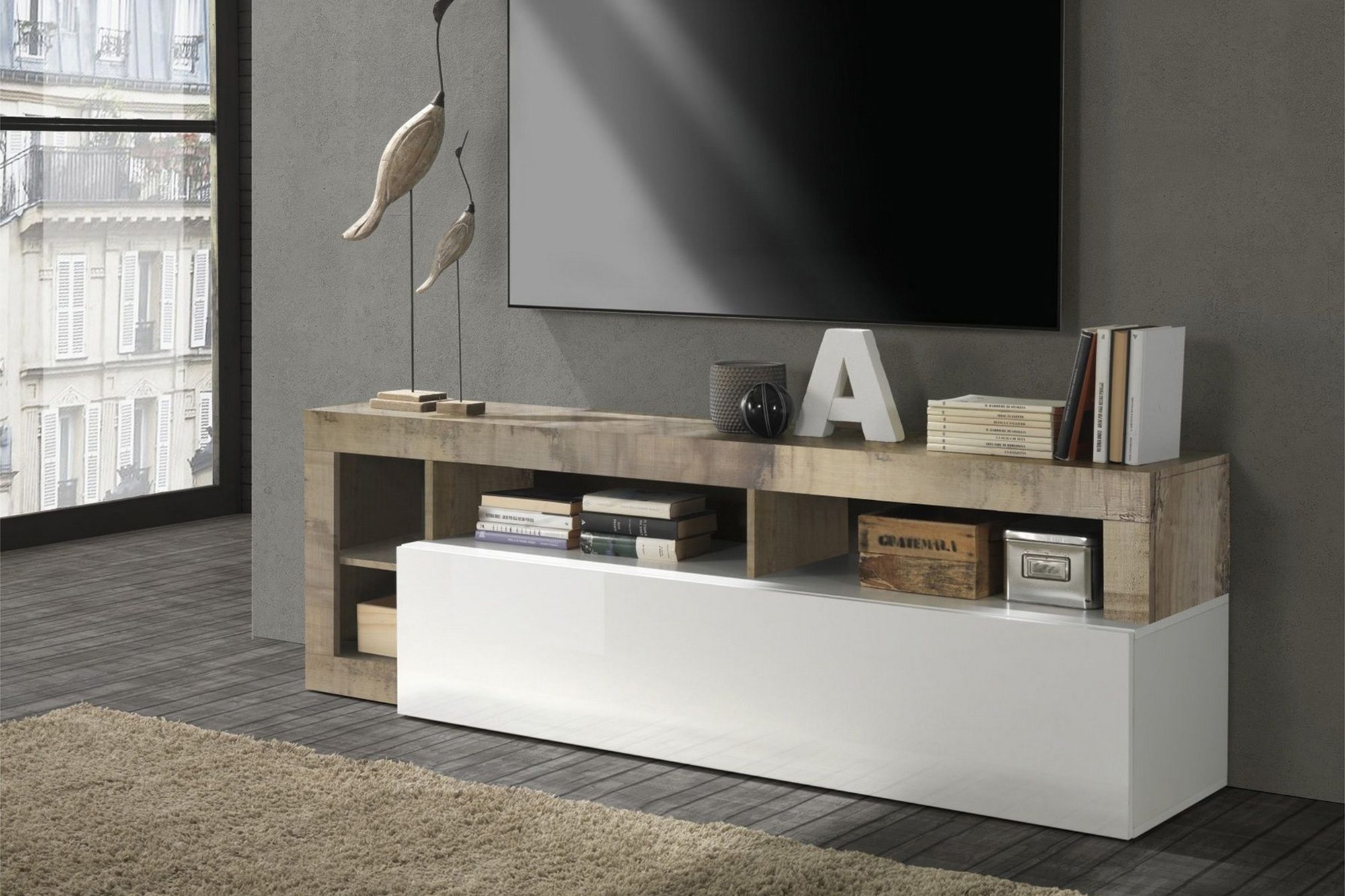 TV-taso Wedel 42x184 cm - Valkoinen