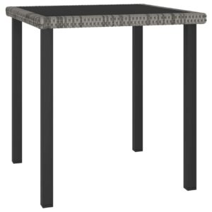 Puutarhan ruokapöytä harmaa 70x70x73 cm polyrottinki -