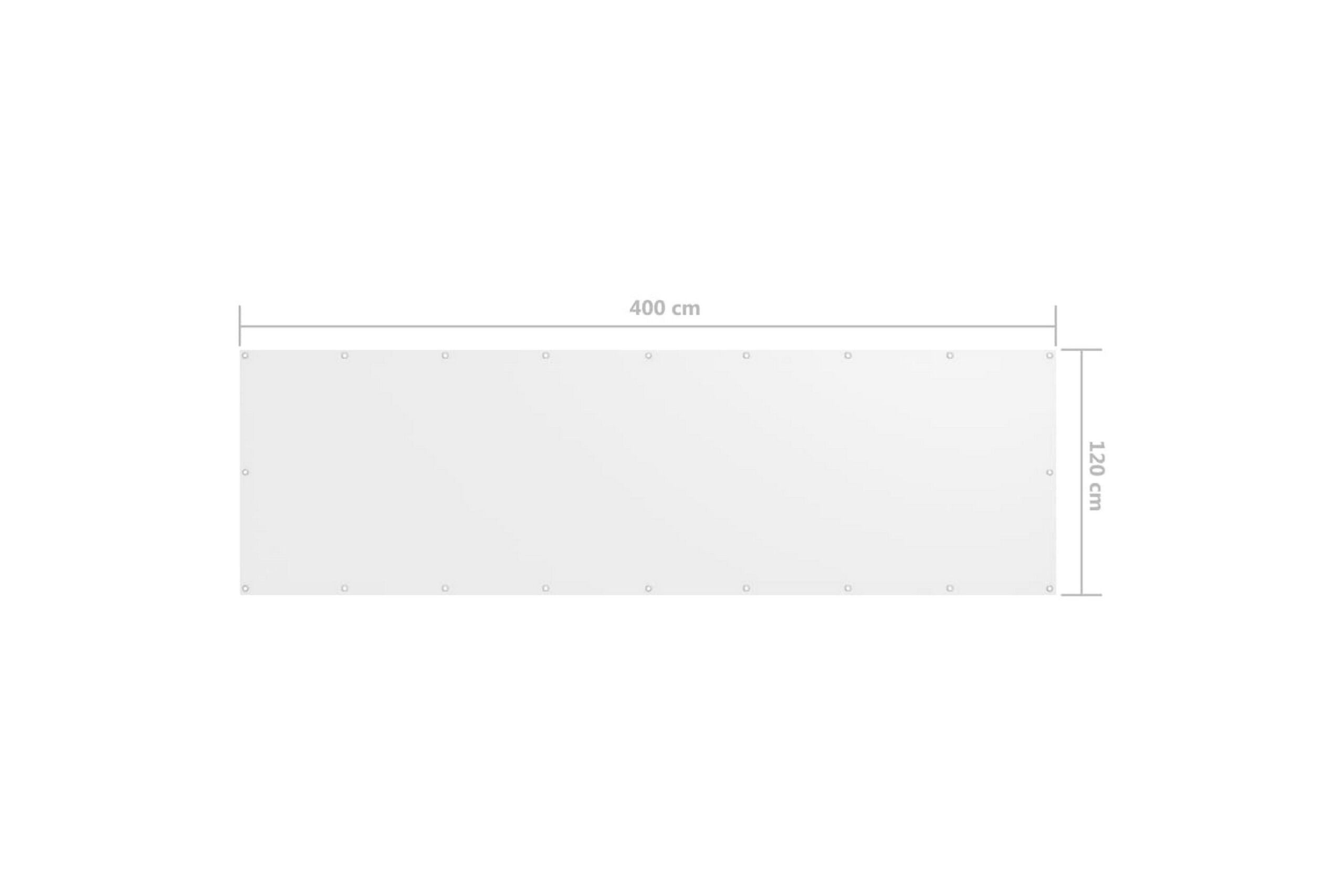 Parvekkeen suoja valkoinen 120x400 cm Oxford kangas - Valkoinen