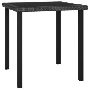 Puutarhan ruokapöytä musta 70x70x73 cm polyrottinki -