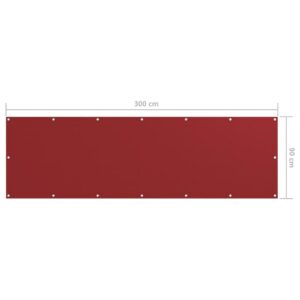 Parvekkeen suoja punainen 90x300 cm Oxford kangas - Punainen