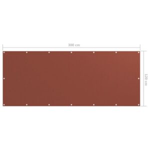 Parvekkeen suoja terrakotta 120x300 cm Oxford kangas -