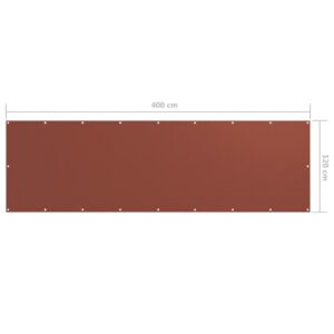 Parvekkeen suoja terrakotta 120x400 cm Oxford kangas -