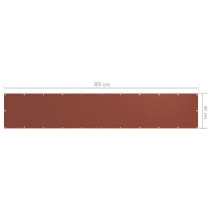 Parvekkeen suoja terrakotta 90x500 cm Oxford kangas -