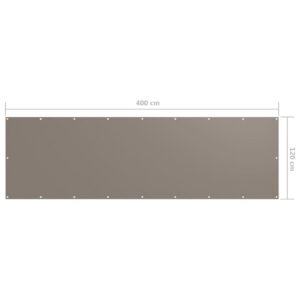 Parvekkeen suoja harmaanruskea 120x400 cm Oxford kangas - Taupe