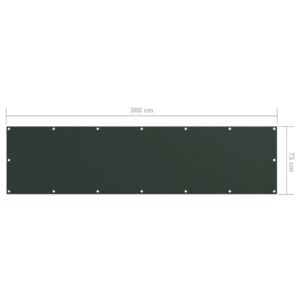 Parvekkeen suoja tummanvihreä 75x300 cm Oxford kangas - Vihreä