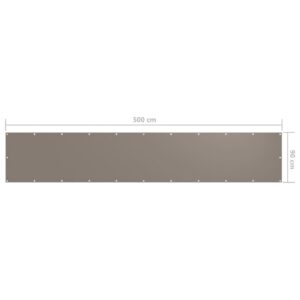Parvekkeen suoja harmaanruskea 90x500 cm Oxford kangas - Taupe