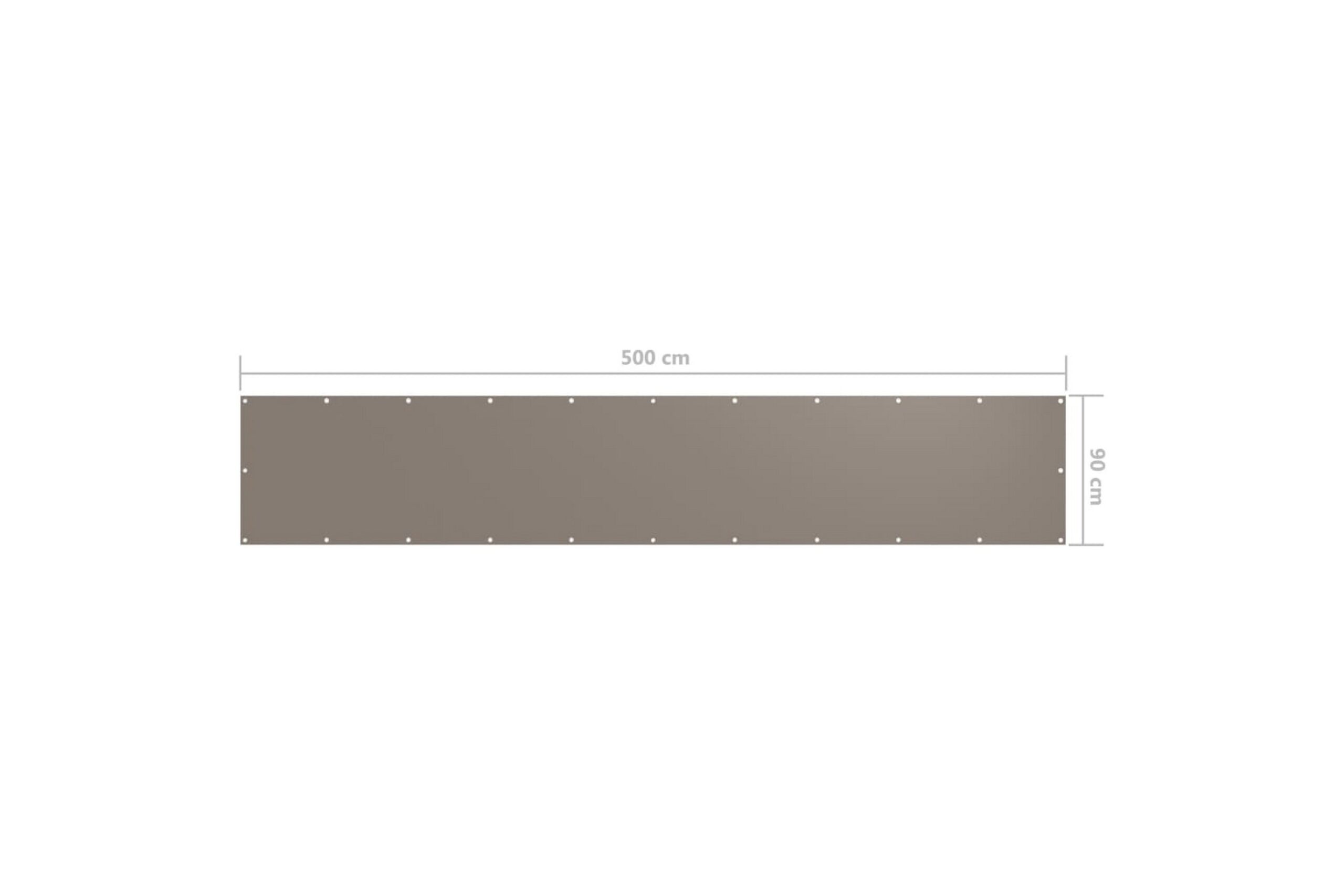Parvekkeen suoja harmaanruskea 90x500 cm Oxford kangas - Taupe
