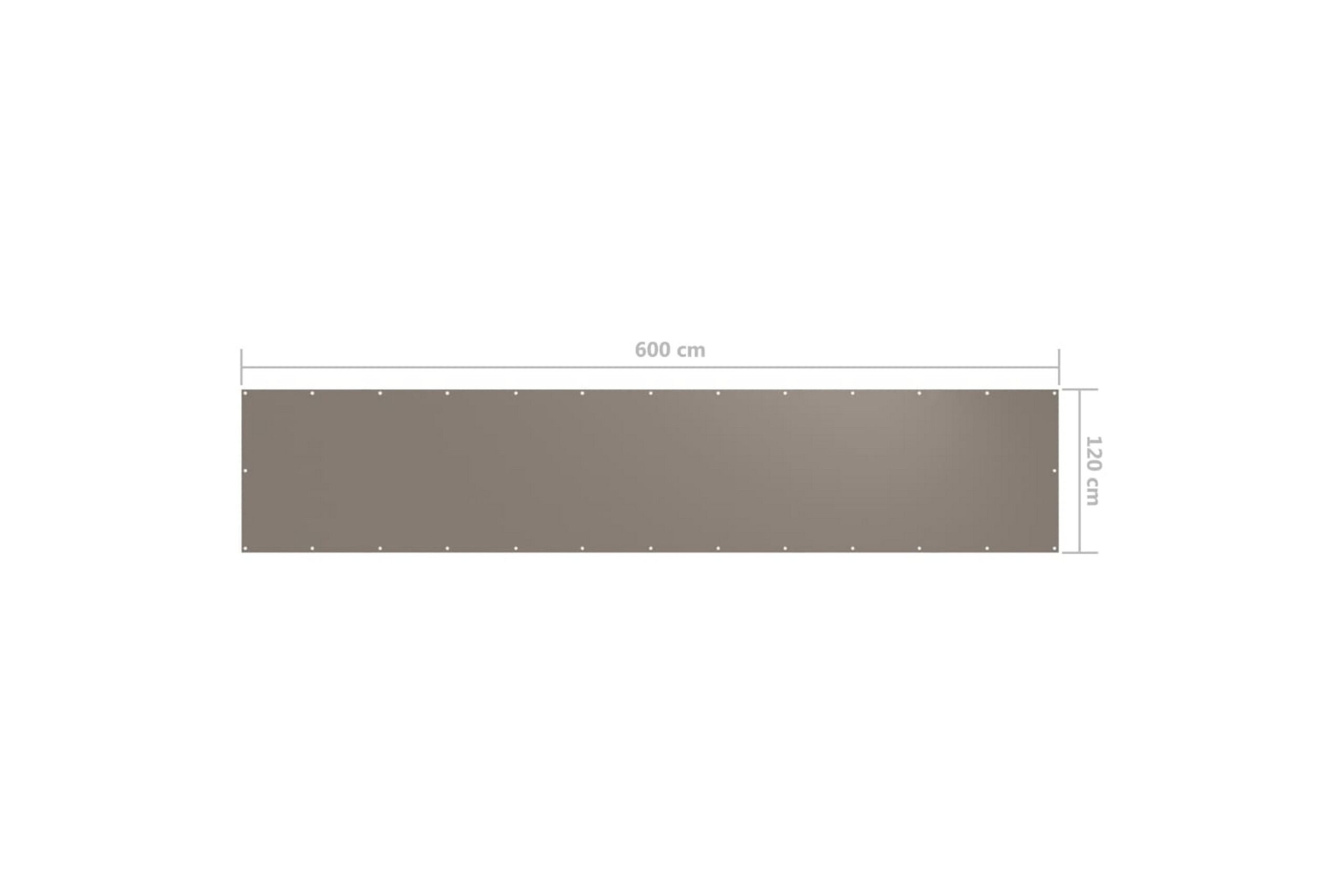 Parvekkeen suoja harmaanruskea 120x600 cm Oxford kangas - Taupe